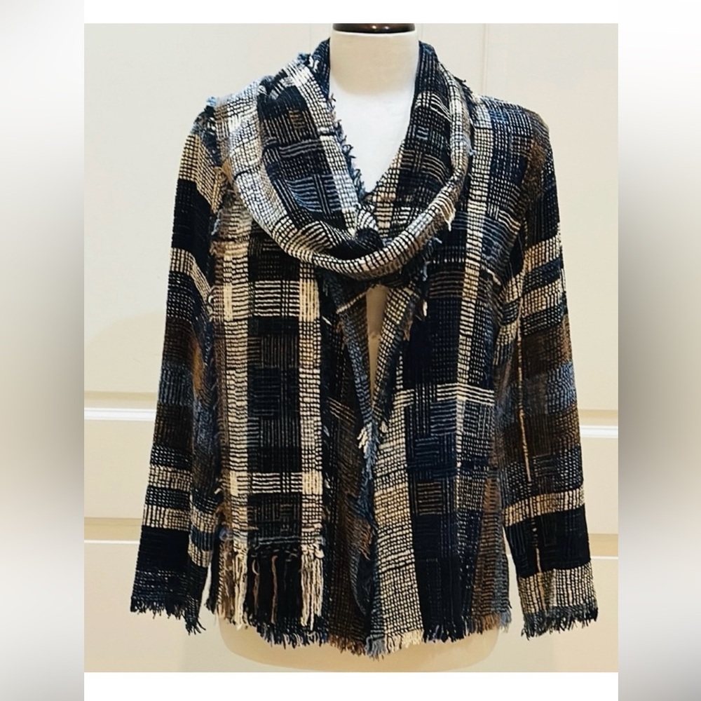 Barbara Holloway Chambray handweaved jacket & scarf size medium price is firm